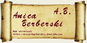 Anica Berberski vizit kartica